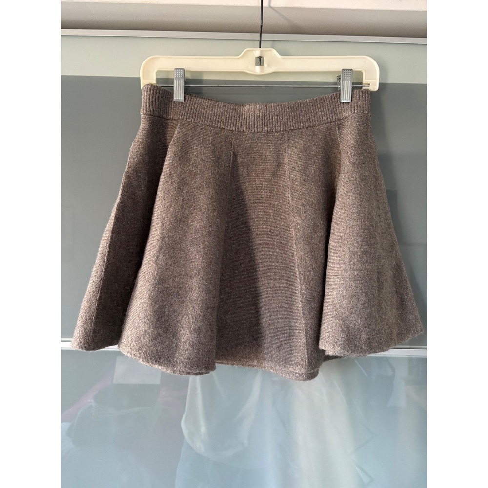 Free People Brown Knit Mini Skater Skirt OB2067286 Wool Blend Medium  Fairy Flow